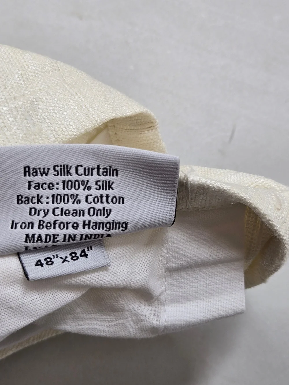 NWT QUINCE Set Of 2 48x84 Raw Silk Curtains Ivory 9027